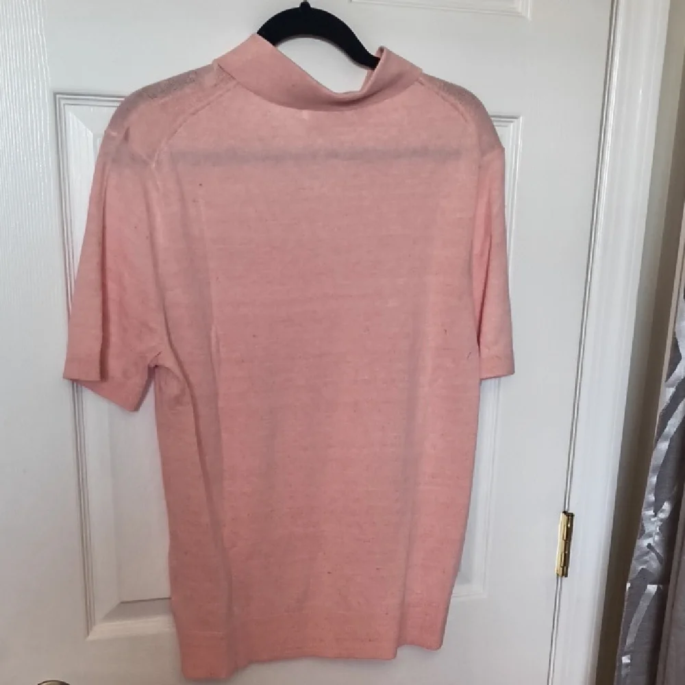 Banana Republic Linen-Cotton Ribbed Striped Accent Sweater Polo